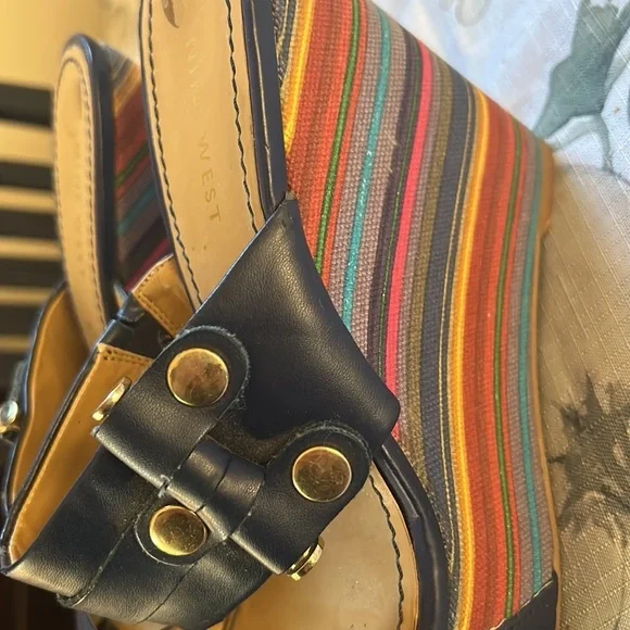 Nine West navy blue wedge size 8 - Picture 4 of 8